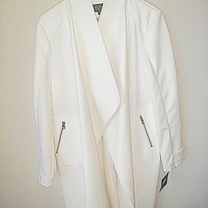 faux white leather unisex jacket
